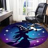 1pc Witch Moon Office Round Area Rug, Indoor Mat Suitable ForOffice, Under Office Chairs Bedroom Living Room Home Decor T160