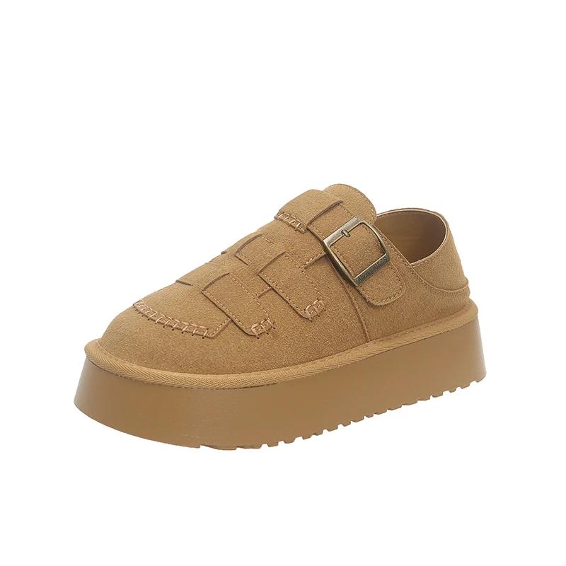 Fashion New Women Casual Shoes Spring Autumn Thick Bottom Female Braided Style Shoes Fashionable Versatile Ladies Chunky Shoes Hook Loop