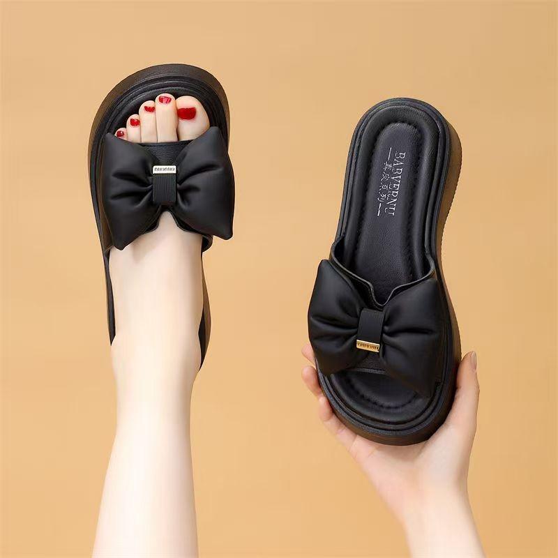 Slippers women's summer 2025 new fashion versatile comfortable thick bottom heightening niche lazy one pedal women's drag