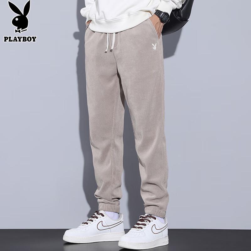 PLAYBOY Men's Corduroy Jogger Pants