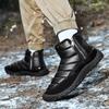 Herren Schneestiefel Winter Warm Arbeits-Wüstenstiefel mit Fell High Top Outdoor Wanderschuhe Übergröße Wasserdicht