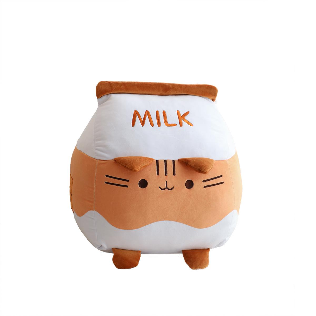 

1pc 22/33cm Cartoon Cat Milk Bottle Plushie Plush Toy Kitten Tail Backside Juice Drink Throw Pillow Sofa Decor Cushion Rest about 16-22cm коричневый