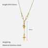 Stainless Steel Eight-Pointed Star Necklace with Rhinestone Tassel Pendant for Women – Elegant and Luxurious Design.