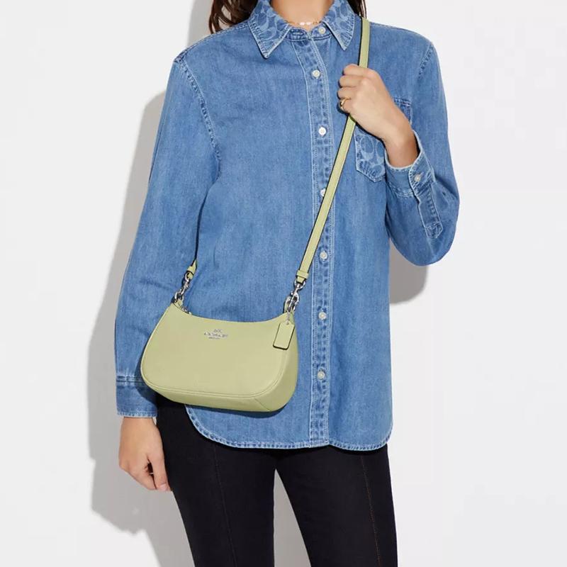 New COACH Teri Cow Leather Handbag, Shoulder Bag Medium Size Women's Lime Green CA240-SVM97