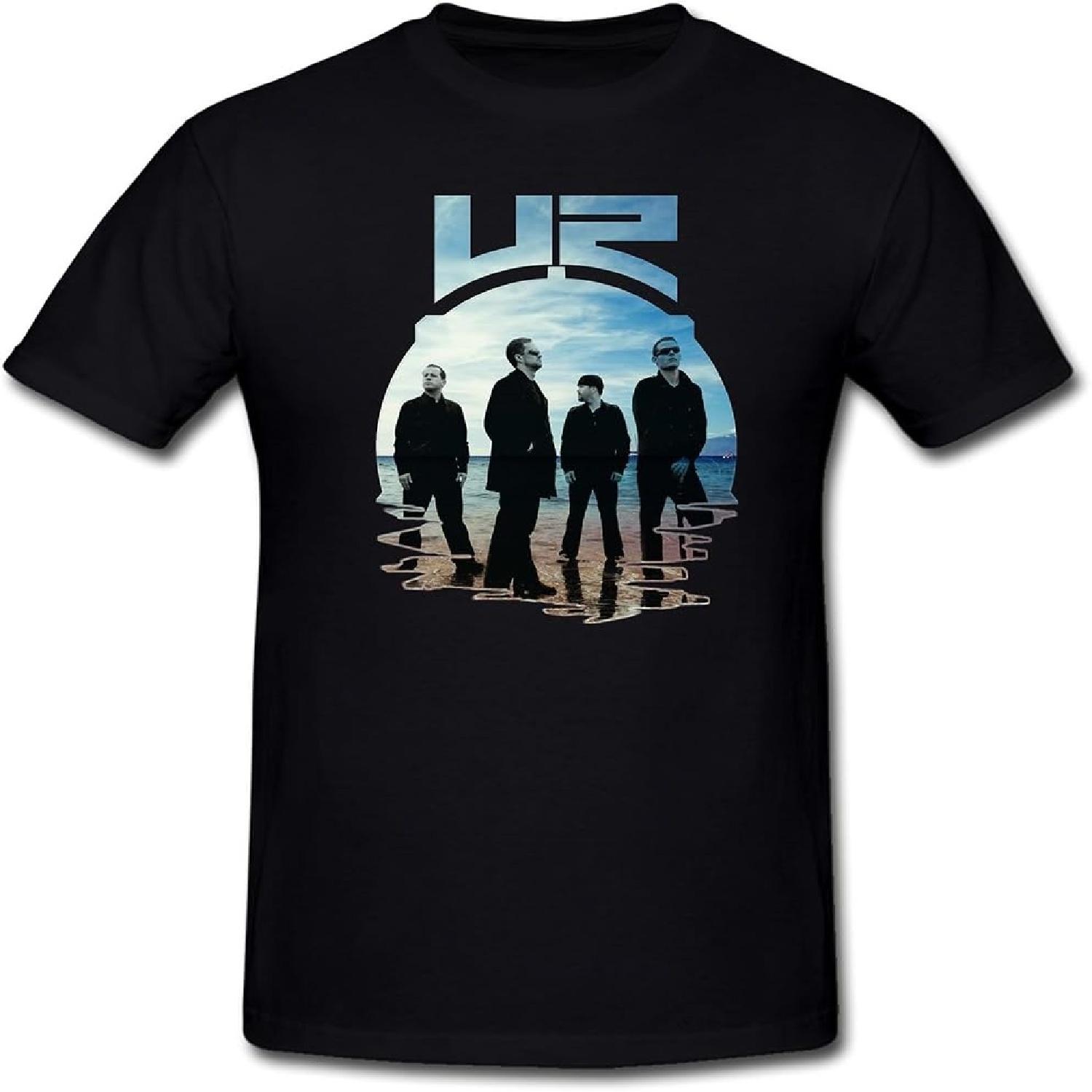 MoonArt Men s By the Sea U2 Band T-Shirt XXL Black S
