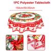 Christmas Polyester Round Tablecloth Merry Christmas Decor For Home 2025 Navidad Natal Cristmas Xmas Gift Happy NewYear 2025