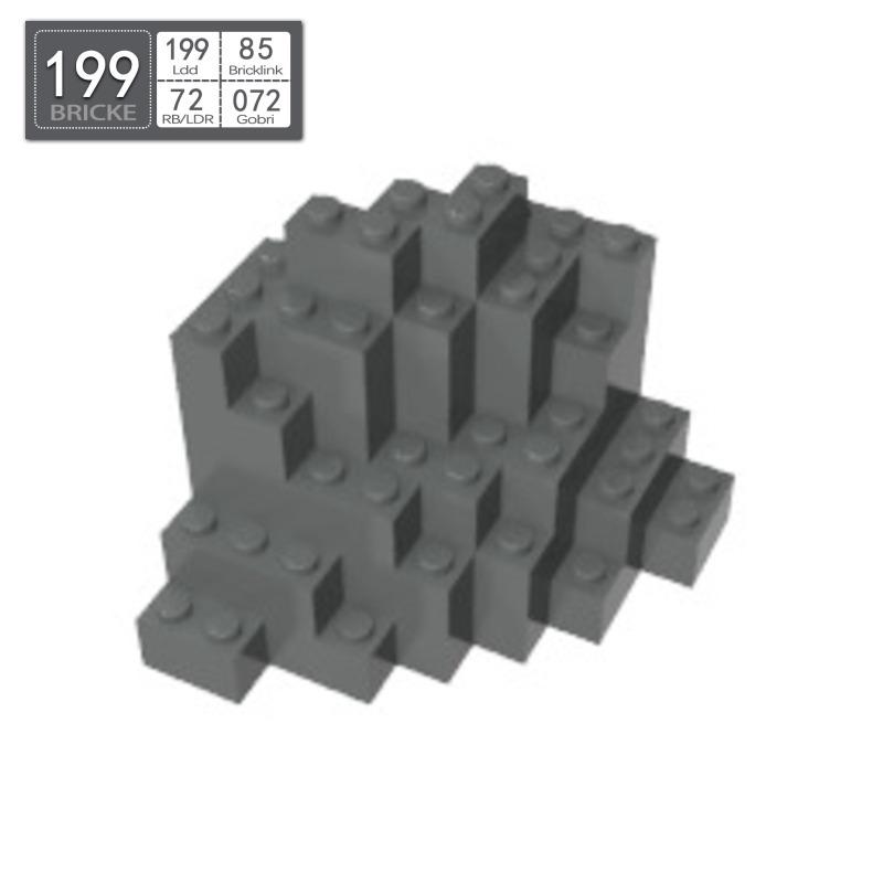 BRICKE 23996 8x8x6 Mountain Brick, LEGO-Compatible Building Blocks MOC Accessories.
