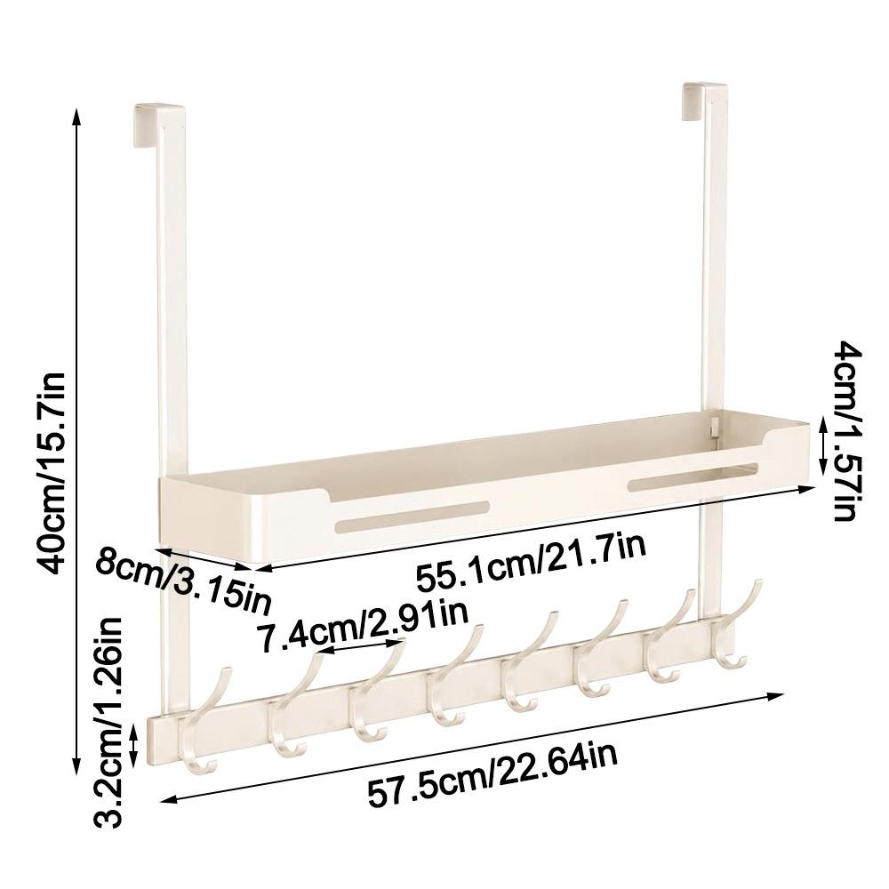 No Drill Over The Door Hook Rack Aluminum Door Organizer Hanging Hook Rack Bedroom Organization