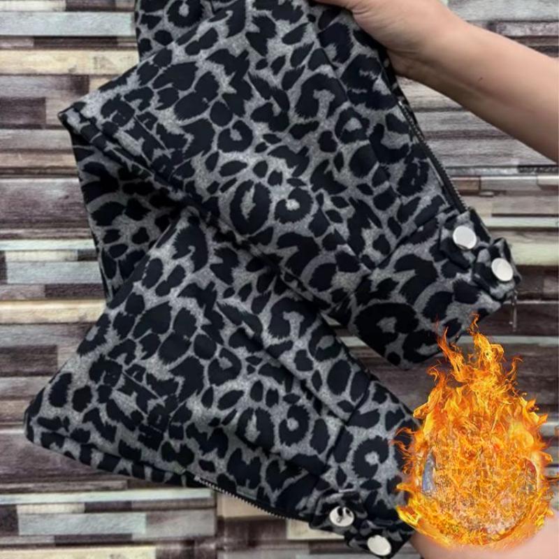 

Леопардовый принт спортивные брюки осень-зима плюс бархат утолщенные ноги свободные повседневные ботинки Martin XXXL