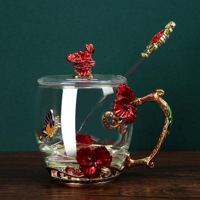 Creative Light Luxury Enamel Water Glass Set for Stylish Living Room