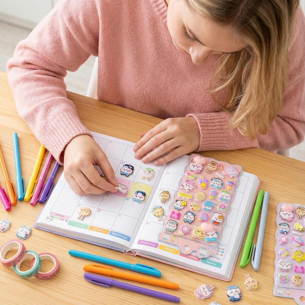 Ninrikidy Butt Puni Puni 3D Puffy Sticker Set A 2-Piece Notebook Reward Decor Glitter Kids Girls Adults