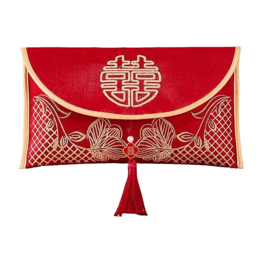 Brocade Cloth Tassel Brocade Red Envelope Spring Festival New Year Money Bag  Party Gifts