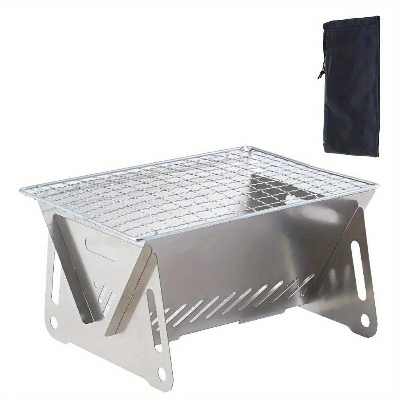 Durable Stainless Steel Charcoal Stove – Portable Folding BBQ Grill, Perfect for Camping & Outdoor Picnics