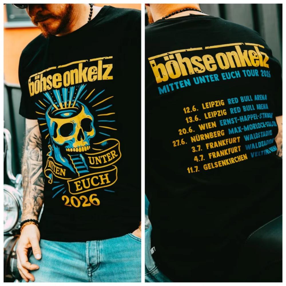Trendy Mass-Market Clothing B&ouml;hse Onkelz Gehaat Verdoemd Vergodsdienst II Grafisch T-shirt Mannen Vrouwen Katoen Vintage Zomer Casual Mode Kleding Tops Streetwear Nieuw XXXL