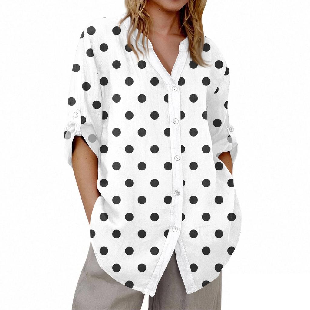 Women's V-neck 3/4 Sleeve Printed Cardigan
