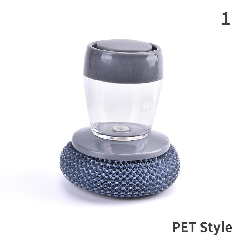 1pcs Kitchen Cleaning Brush 2 In 1 Handle Cleaing Brush with Removable Dishwas Ng Automatically Add Liquid Pot Was Ng Brush