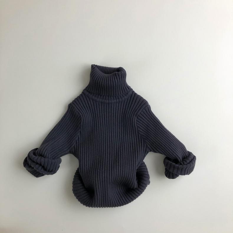 Kids Sweaters Solid Spring Korean Style Forest Girls Sweater Brief Boys Pullover Turtleneck Knitwear