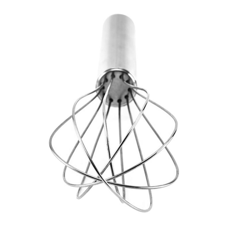 1 PC Durable Handle Whisk Stainless Steel Kitchen Balloon Wire Egg Beater Tool