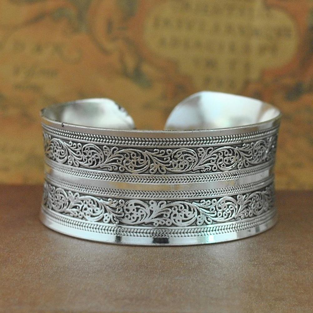 New Hot Bohemia Fashion Retro Tibet Carved Wide Cuff Bracelet ADM