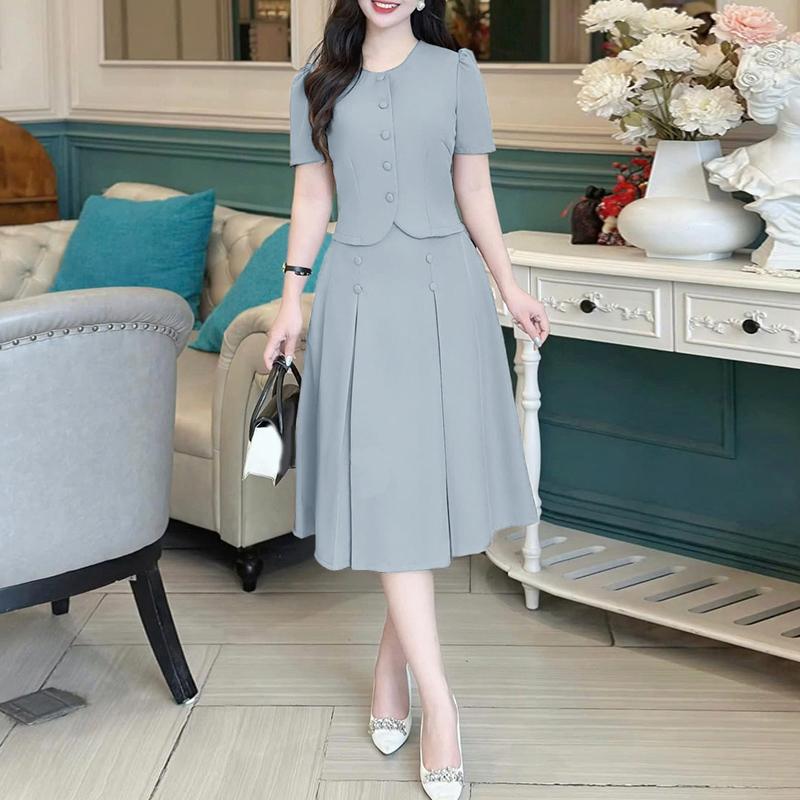 ZANZEA Women Short Sleeve Tops and Skirts Summer Two Piece Suit Sets