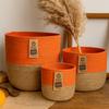 Cotton Rope Storage Basket Set of 3 Orange