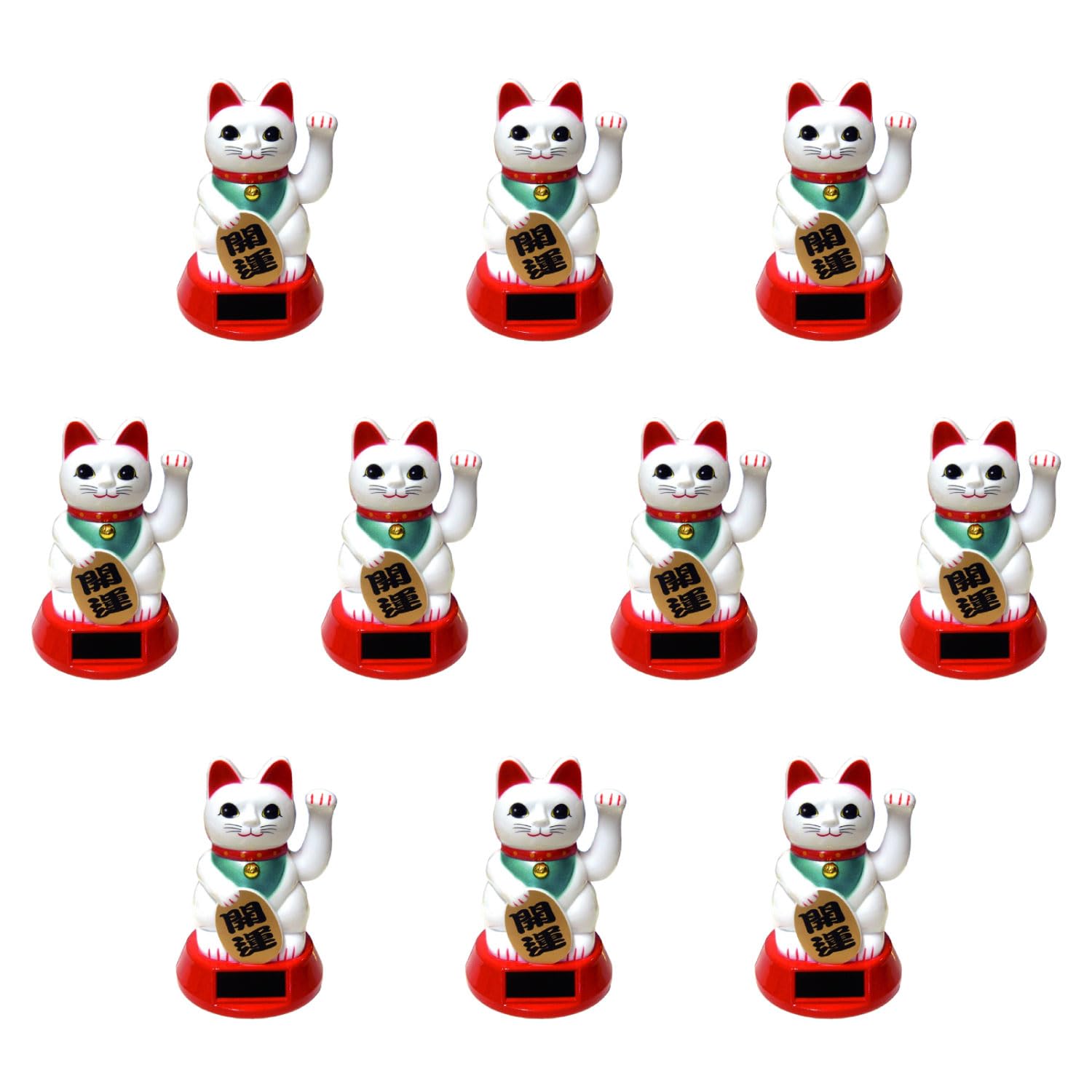 

Castle Enterprises Waving Articulating Set of Bulk a Delightful Japanese Souvenir for Comes in a Clear Case Maneki-neko (Small) (White) Solar-Powered,