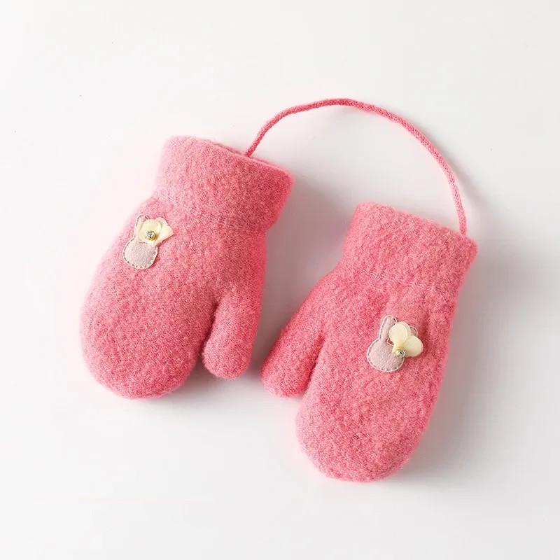 

Детские варежки для детей от 1 до 6 лет, зимние перчатки из мохера, плюшевые толстые перчатки для мальчиков и девочек M