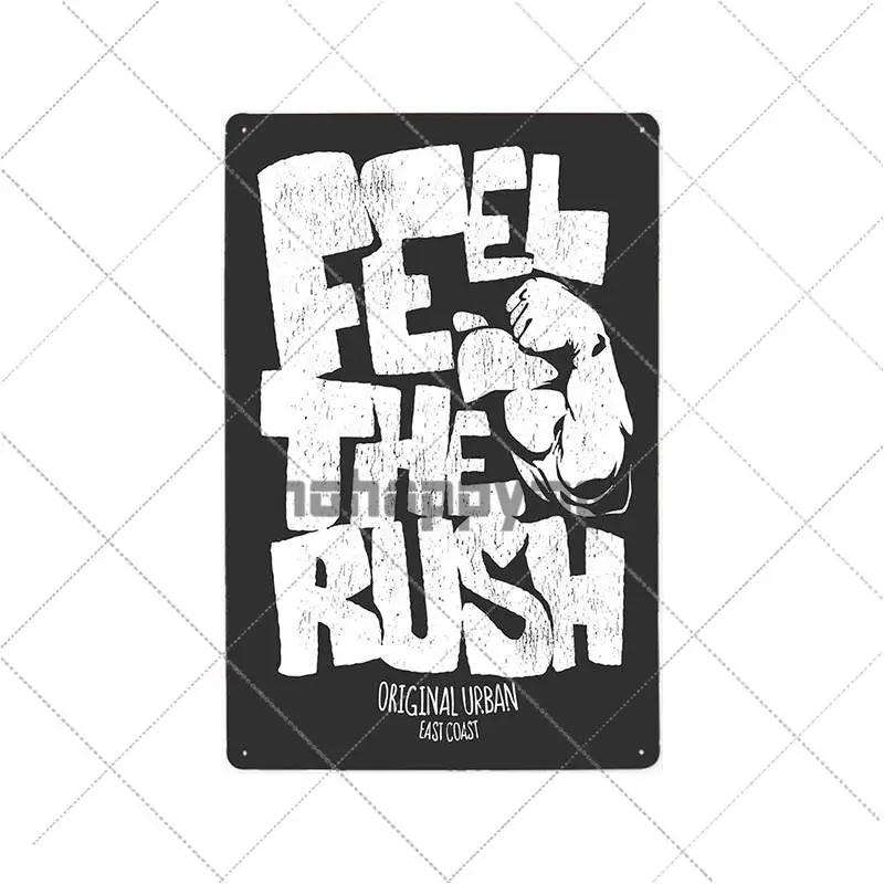 Gym Rule Metal Sign Fitness Motivational Quotes Poster Work Out Plaque Man Cave Pub Bar Wall Decorative Vintage Plate 20x30cm