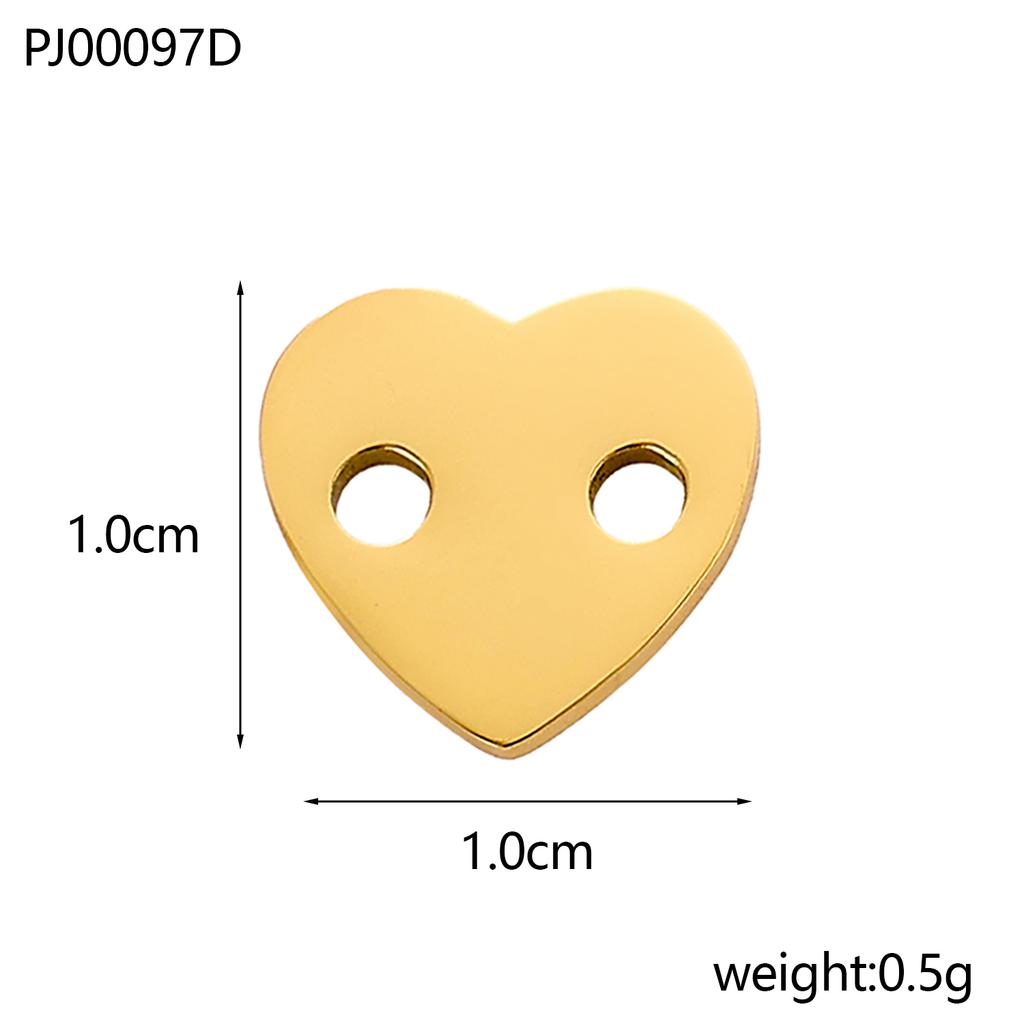 Elegant Stainless Steel Gold Plated Heart Love Cross Shell Starfish Oil Drop Pendant Charms for DIY Jewelry Making Women