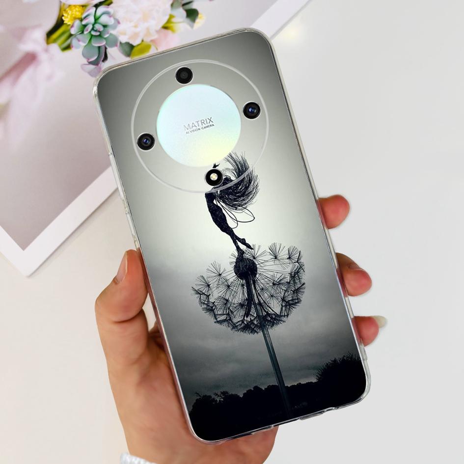For Honor X9b 5G Case ALI-NX1 Popular Flower Soft Clear Silicon TPU Cover For Honor X9a RMO-NX1 HonorX9 ANY-NX1 Shockproof Funda