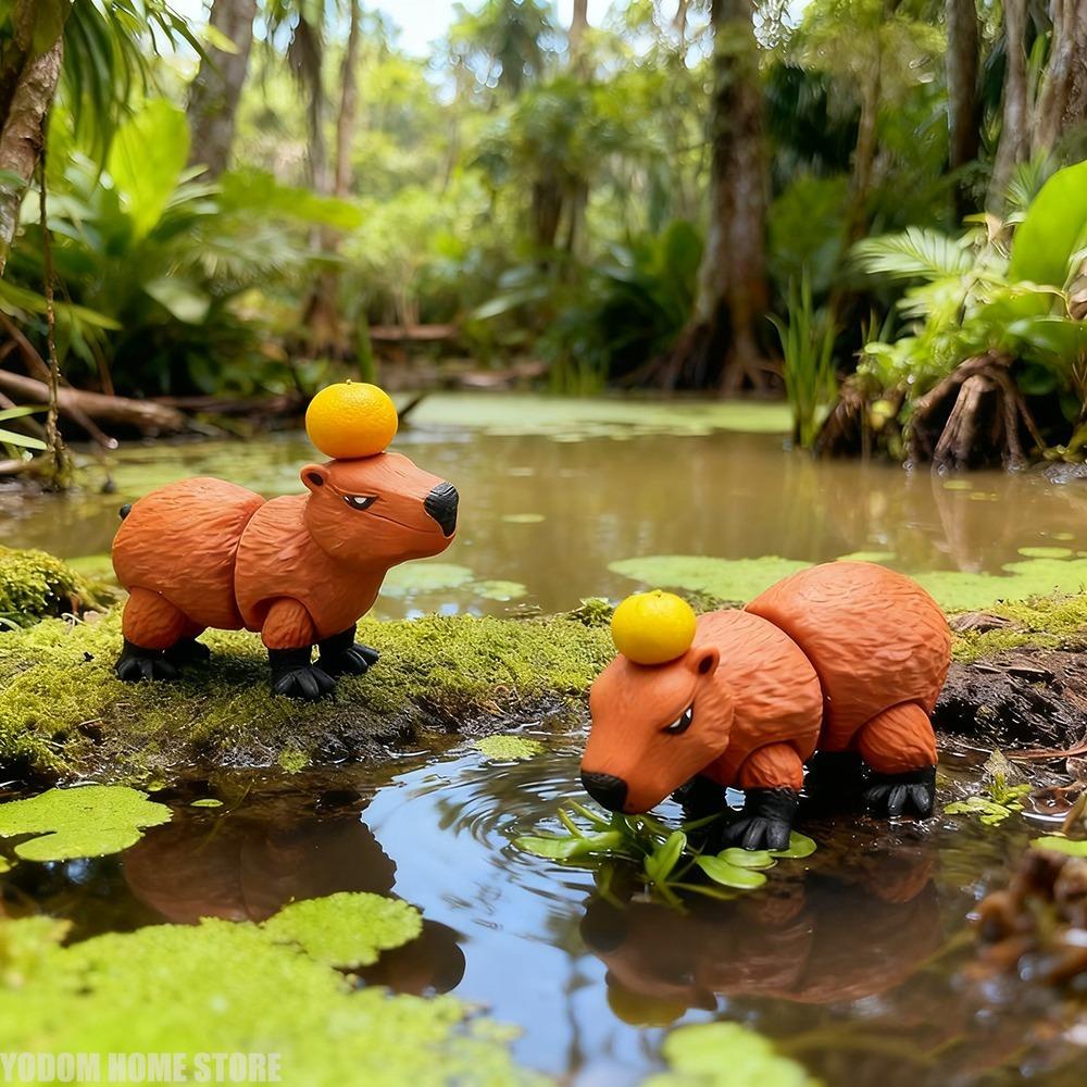 3D Printed Capybara Multi-jointed Action Figure Cute Animal for Home Decoration Accessories Desk Figurines