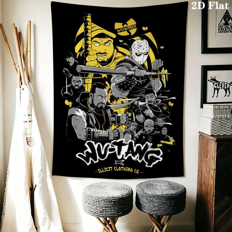Tang Clan Wall Tapestry Aesthetic Wall Hanging Printed Fabric Blanket Decorative Tapestries for Bedroom Living Room Home Decor