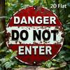 Vintage Danger No Entry Sign Inch Rustic Red White Metal Wall Art for Home Garage Cafe