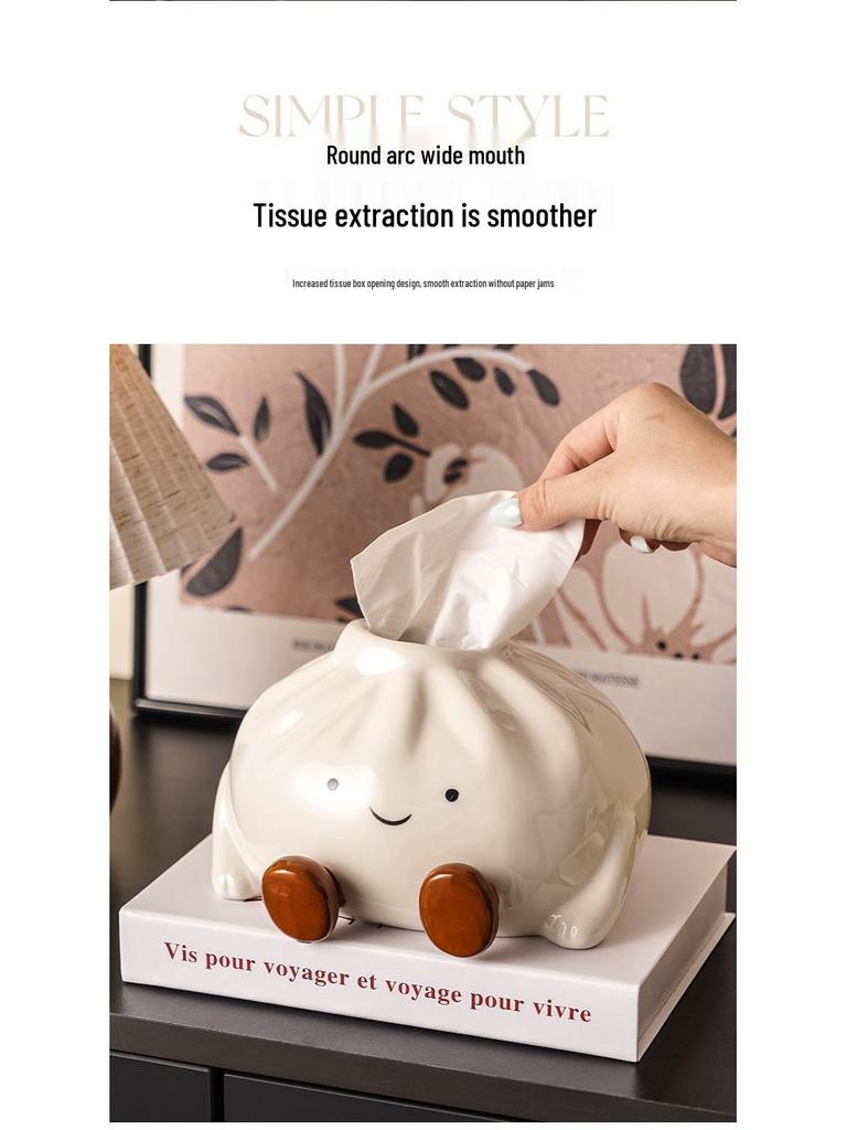 Ice Cream Style Tissue Box Ornament - Luxury High-End Living Room Paper Towel Holder for Coffee Table Decor