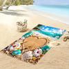 Heart Beach Sand Design with Seashells - Beach towel quick-drying for travel outdoor sports jogging beach and swimming