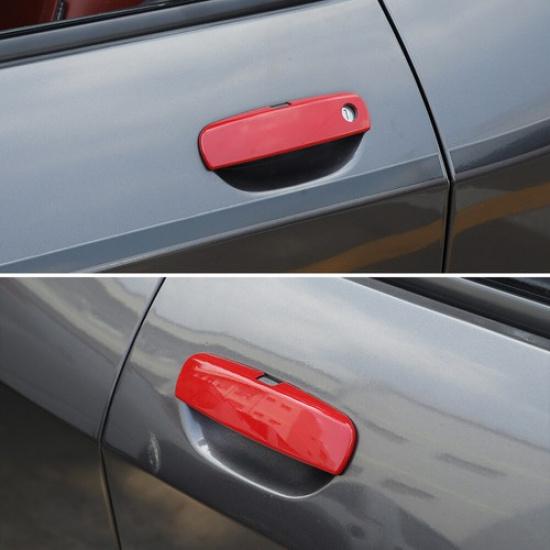 2pcs Door Handle Trim Cover Decoration Bezels for Dodge Challenger 2012- Red