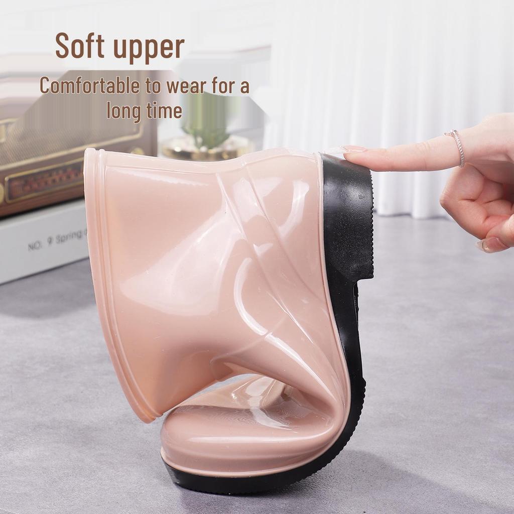 Damen Rutschfeste Samtige Regenstiefel - Niedrigschaft, Verdickte Sohle für Outdoor-Einsatz, Kostenloser Versand