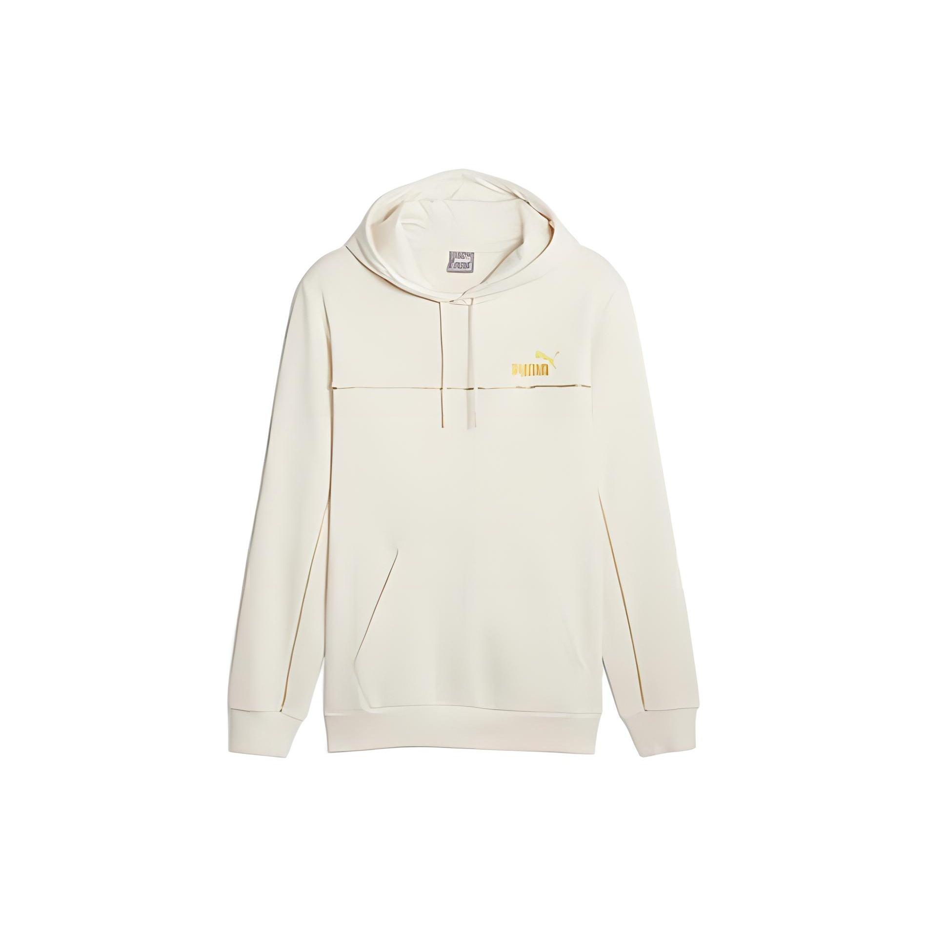 PUMA Luxe Crew Embroidered Logo Sports hoodie Beige Men s 680141-87 M
