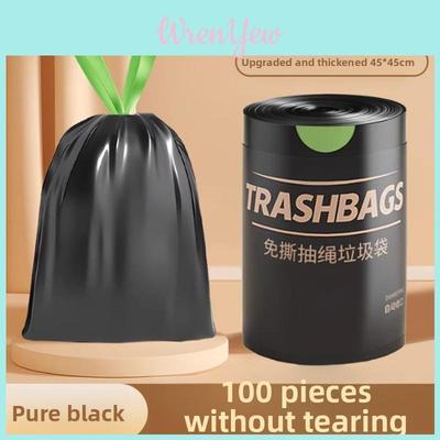 Pe Trash Bag With Drawstring For Home Use Heavy Duty Thick Garbage Sacks For Kitchen And Household