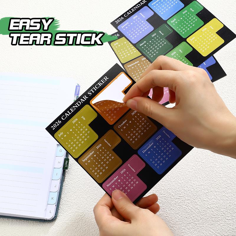 2026 Többszínű Tervező: Öntapadós jegyzettömbök és kreatív öntapadós index matricák