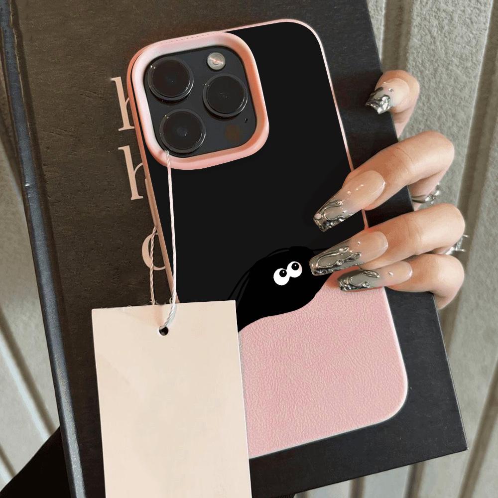 Hudfølende telefondeksel for iPhone 11 13 16 Pro Max iPhone XR XS Max 14 15 Pro Max 12 13 Pro Max 16 Plus 13 Pro 14 Pro Cartoon Painted Macaron Colors