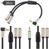 Headphone Splitter, 3.5mm Male To 2 Female Port,7.87''/20cm Right Angled Extension Cable for Phone, Tablet & More