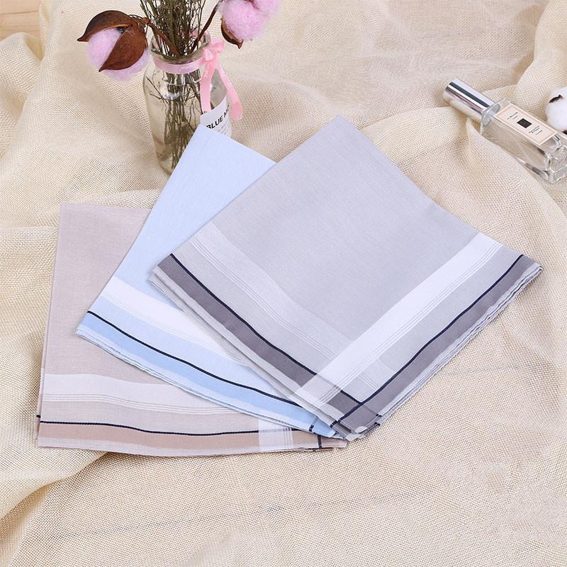 3Pcs 43x43cm Men Casual Pocket Square Scarf Sweat Towel Cotton Handkerchiefs Male Adult Decor Random Color