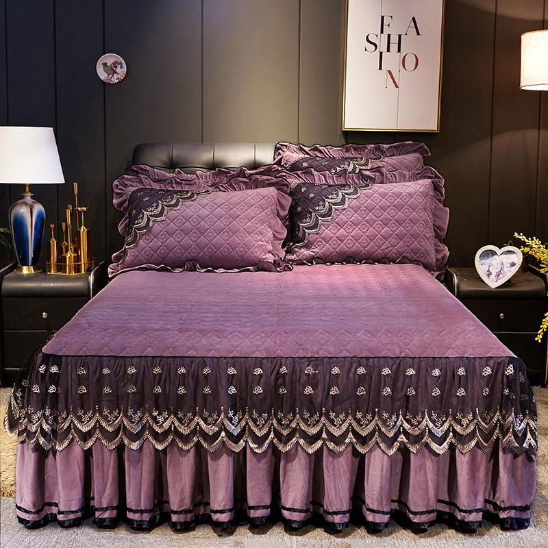 Cuvertură de pat de iarnă din dantelă de lux albastru închis, cuvertură de pat în stil european, din bumbac brodat, cuvertură de pat în stil european