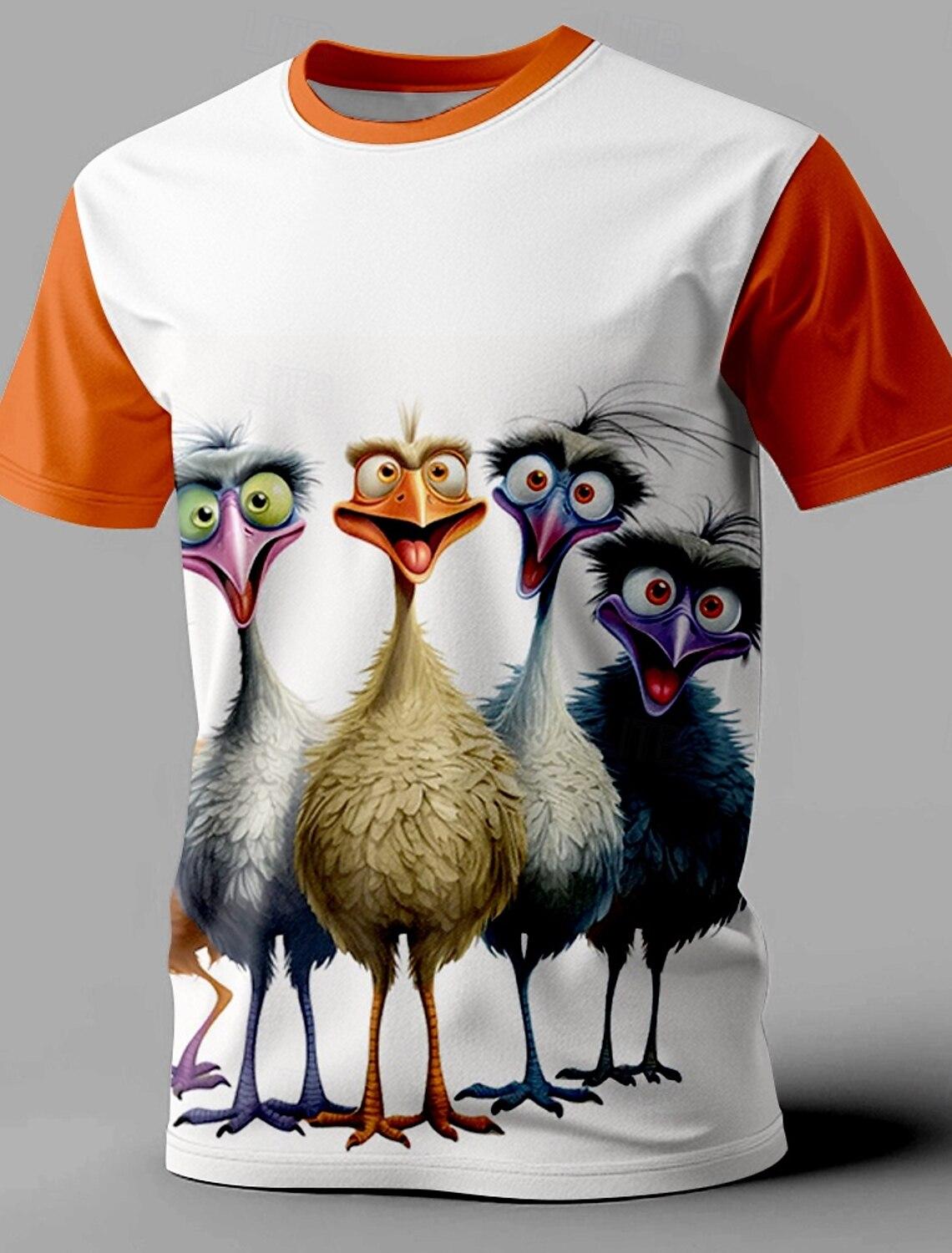 

Футболка мужская с принтом в стиле ретро с изображением животных, повседневная уличная футболка для бара с короткими рукавами и круглым вырезом, весенняя и летняя одежда 5XL