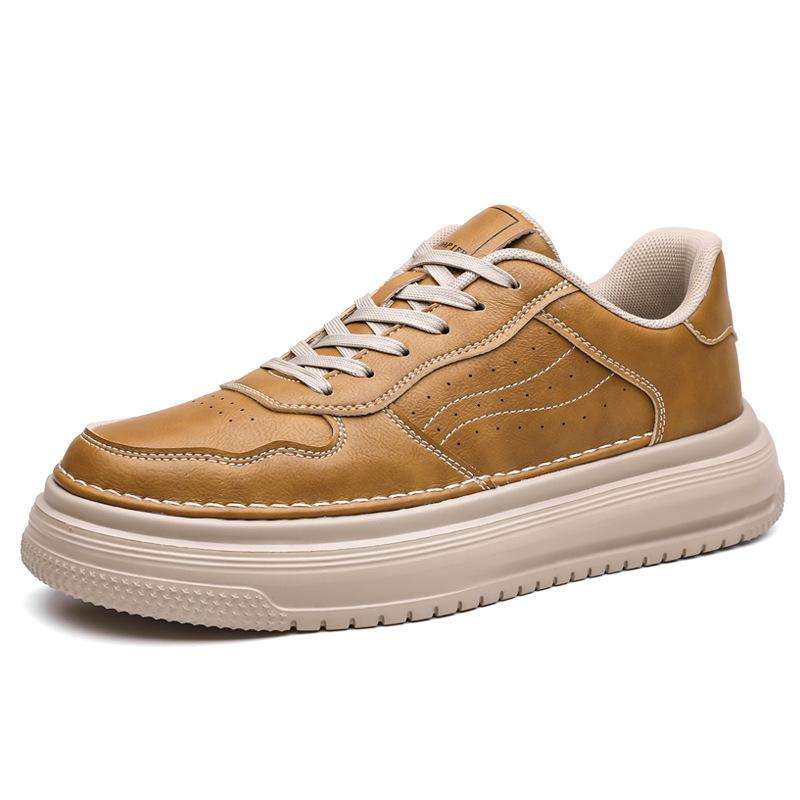 Sapatos Plus Size para Homem 38-45 Moda Outono Homem Cadarço Plataforma Sandálias de Cunha Confortáveis Antiderrapantes Tênis Casuais Esportivos Sapatos de Homem