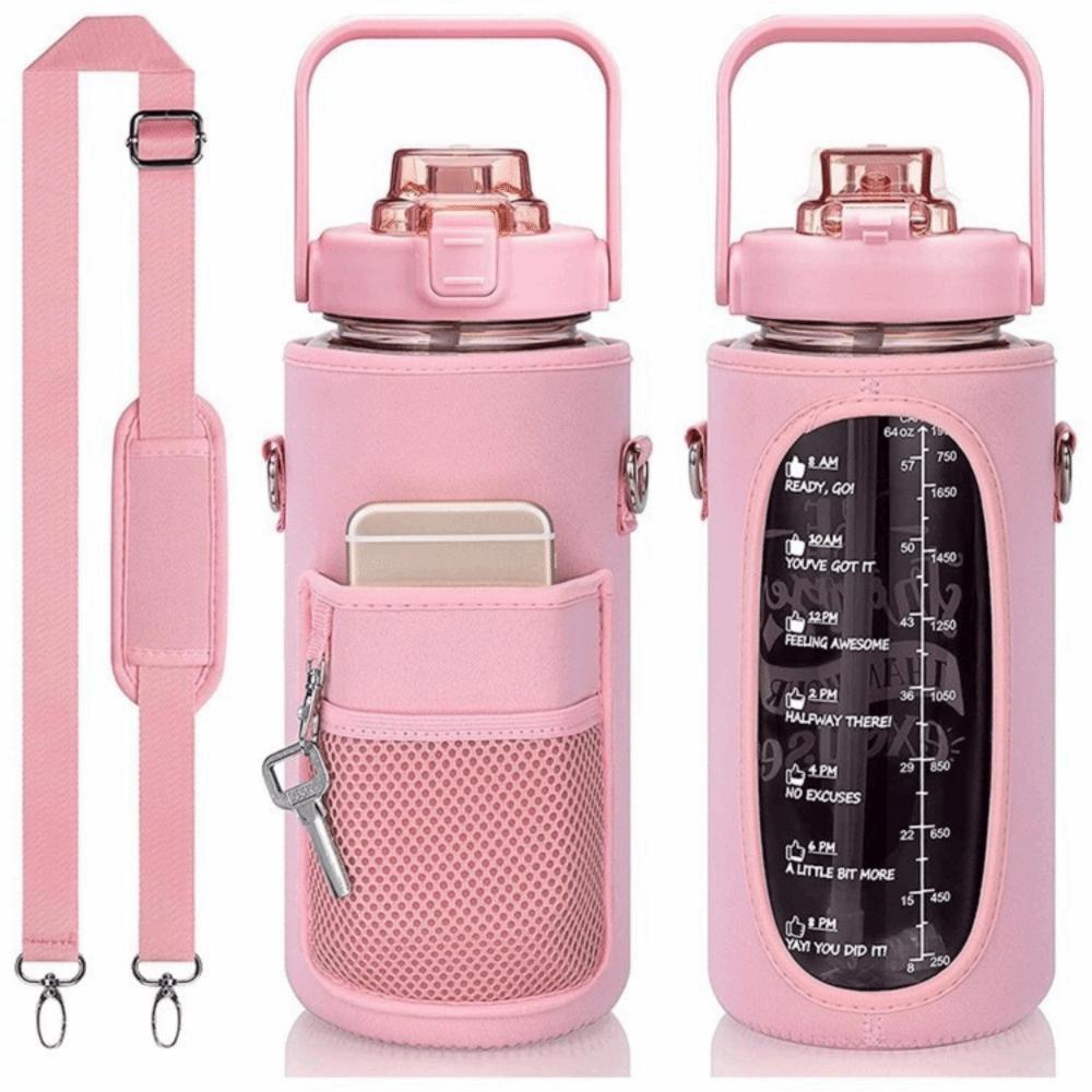 Neoprene Sport Water Bottle Cover Adjustable Shoulder Strap Tumbler Holder Bag  Tumbler