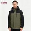 Yuzhaolin Men's Color Block Padded Jacket with Detachable Hood