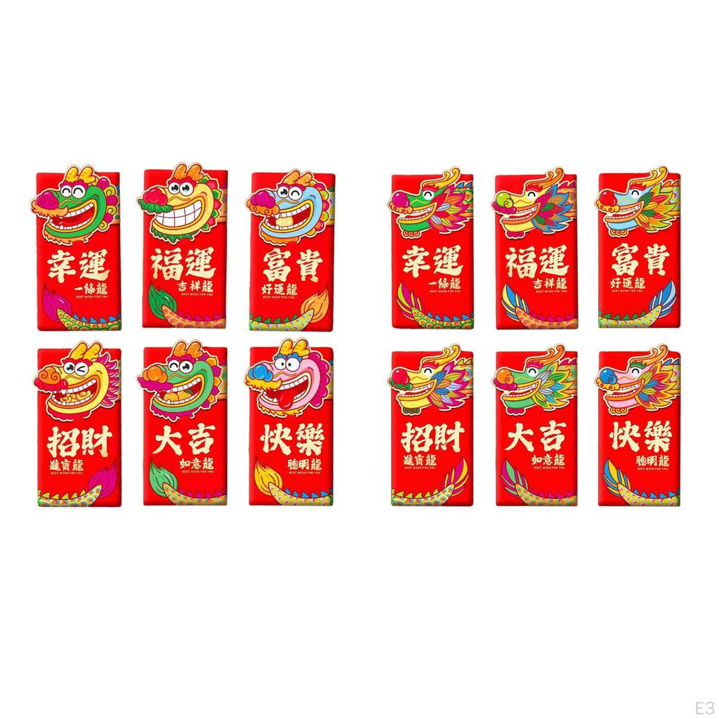 6 Stück Chinesisches Neujahr Rote Umschläge Päckchen Bargeldumschlag Tasche für