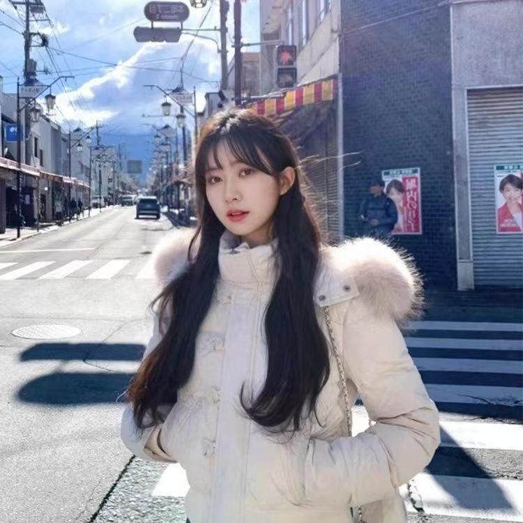 Women Puffy Parkas Winter Warm Casual Preppy Style Cute Cotton Coat Korean Fashion Long Sleeve Faux Fox Hooded Jacket